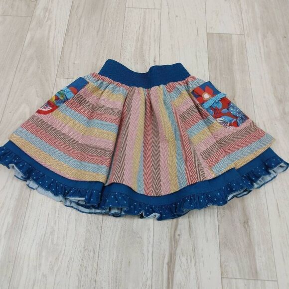 Wild Flowers School Spirit Skirt Girls Size 6 Striped Polka Dot Ruffle Floral. - Picture 6 of 9